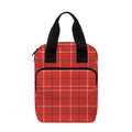Red Tattersall Pattern Print Bible Tote Bag