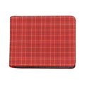 Red Tattersall Pattern Print Bifold Wallet
