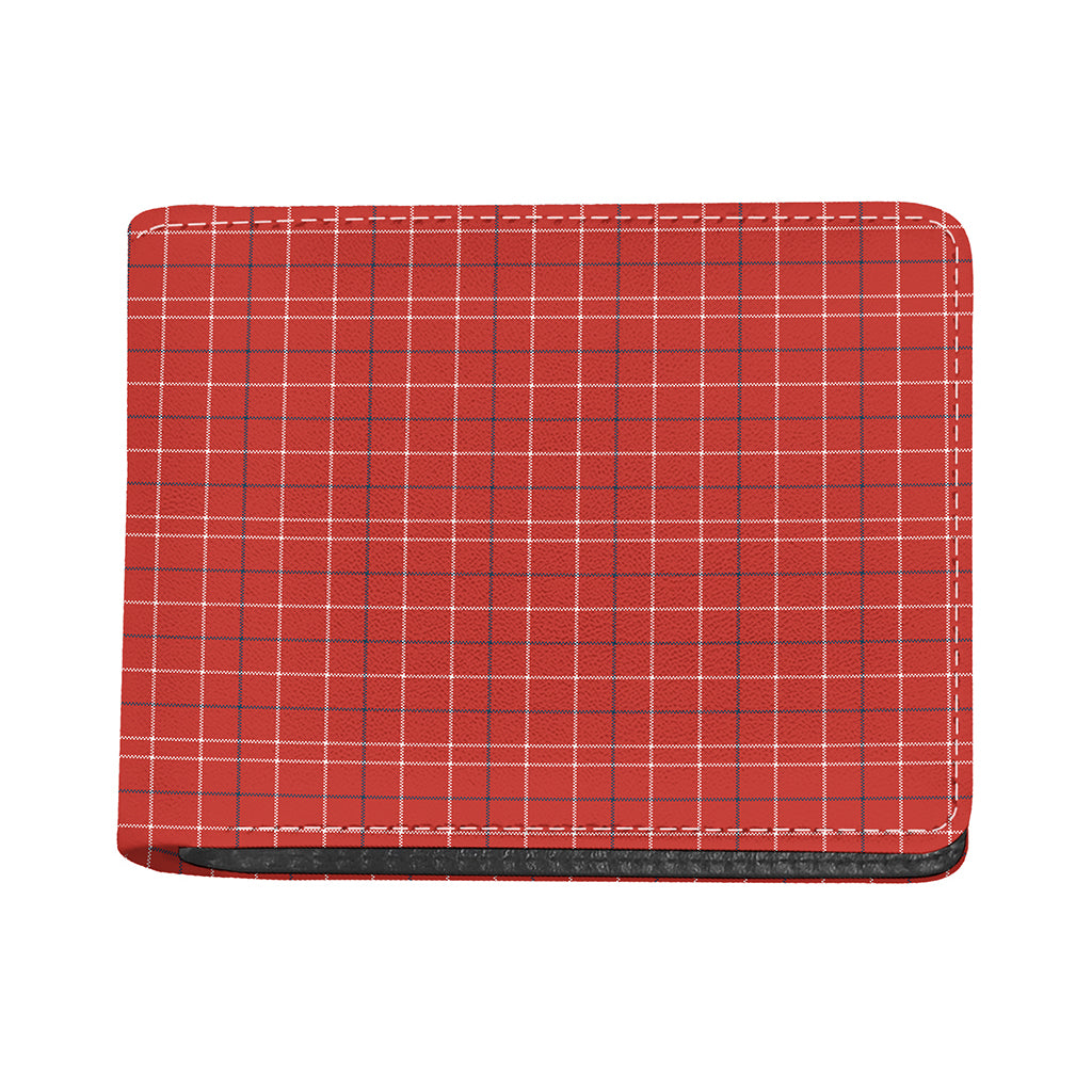 Red Tattersall Pattern Print Bifold Wallet