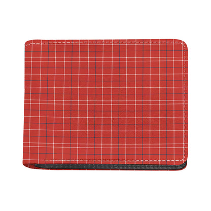 Red Tattersall Pattern Print Bifold Wallet