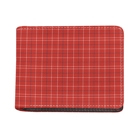 Red Tattersall Pattern Print Bifold Wallet
