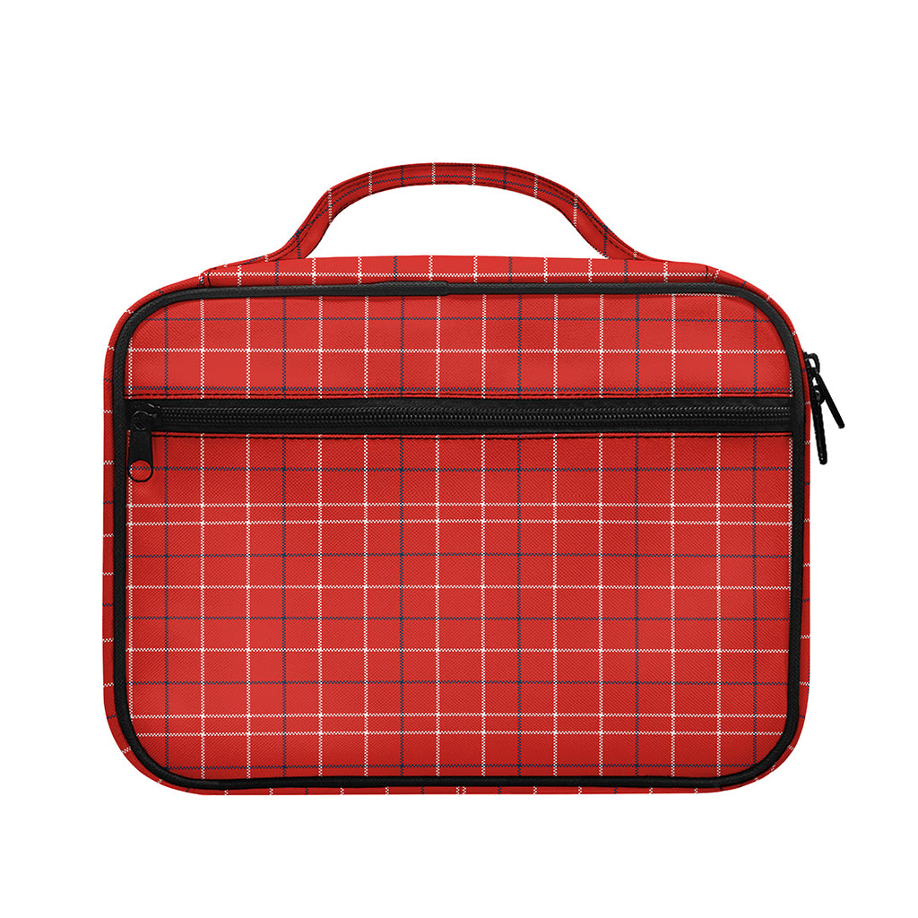Red Tattersall Pattern Print Briefcase Bible Bag