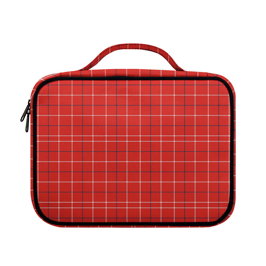 Red Tattersall Pattern Print Briefcase Bible Bag