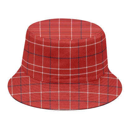 Red Tattersall Pattern Print Bucket Hat