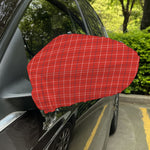 Red Tattersall Pattern Print Car Side Mirror Covers