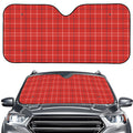 Red Tattersall Pattern Print Car Windshield Sun Shade
