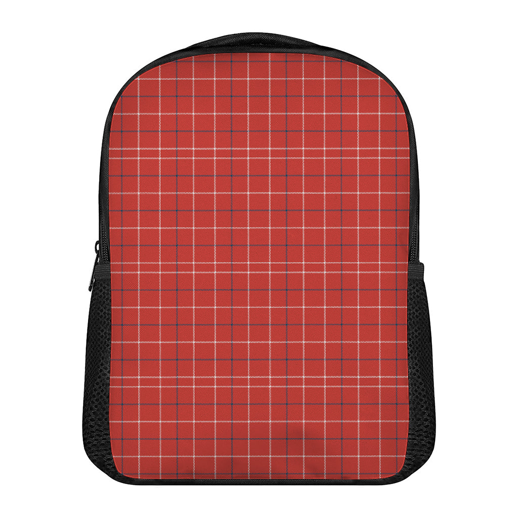 Red Tattersall Pattern Print Casual Backpack
