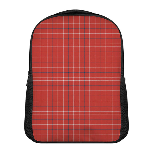 Red Tattersall Pattern Print Casual Backpack