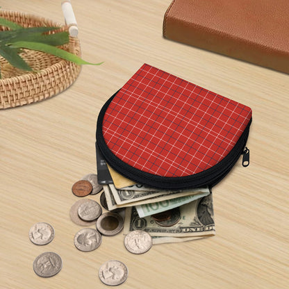 Red Tattersall Pattern Print Coin Purse