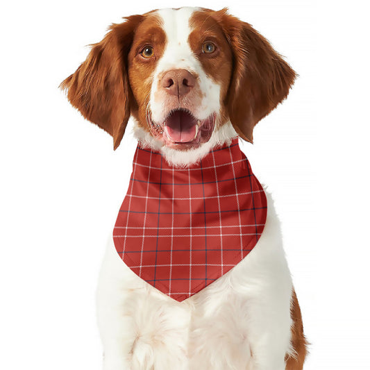 Red Tattersall Pattern Print Dog Bandana