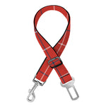 Red Tattersall Pattern Print Dog Seat Belt