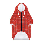 Red Tattersall Pattern Print Dog Zip Up Hoodie
