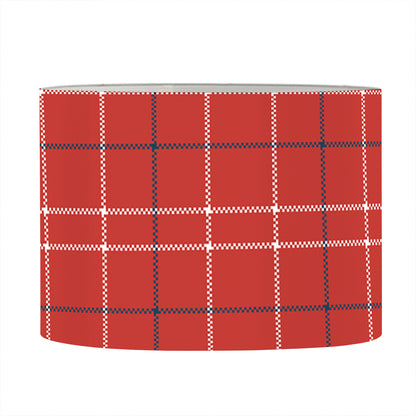 Red Tattersall Pattern Print Drum Lamp Shade