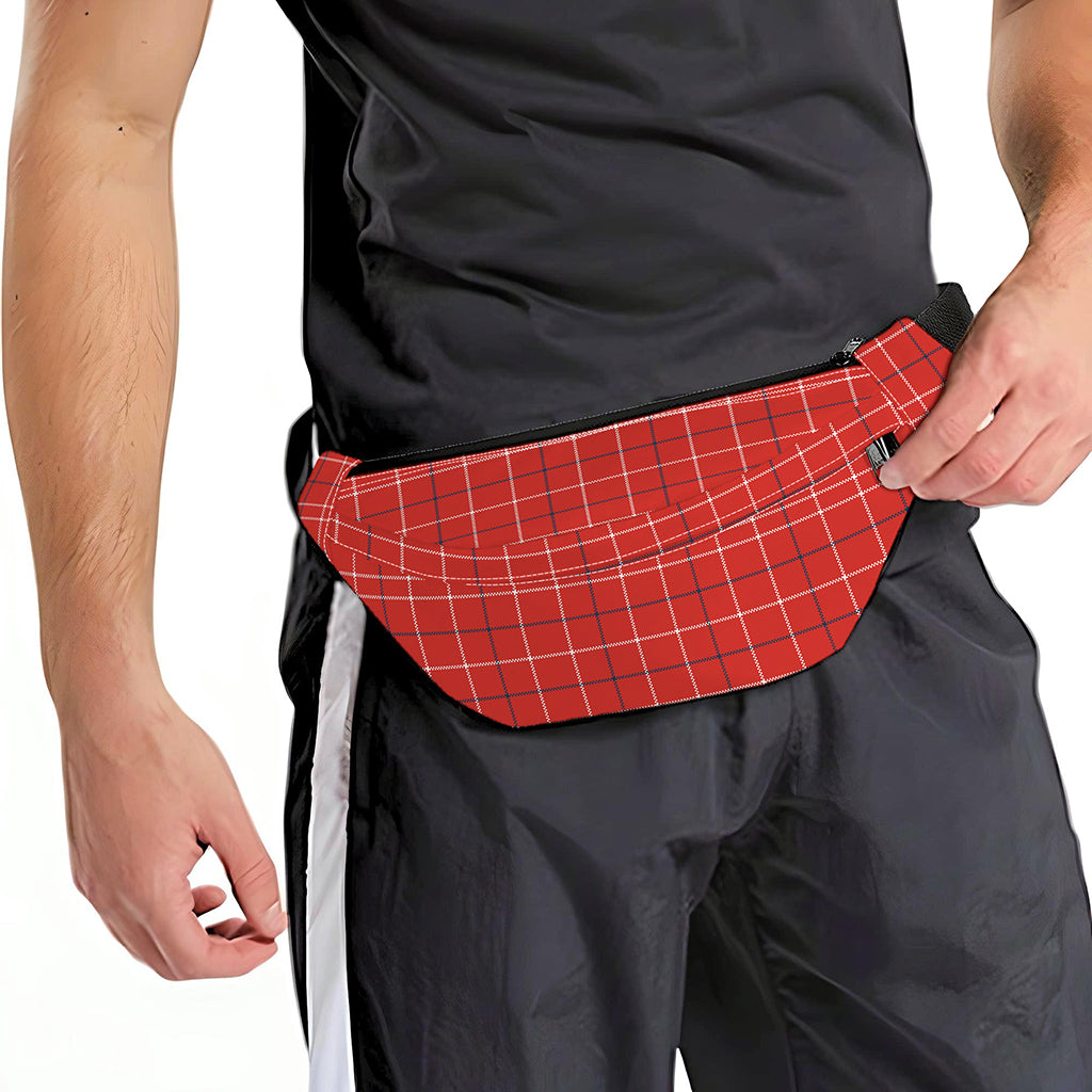 Red Tattersall Pattern Print Fanny Pack