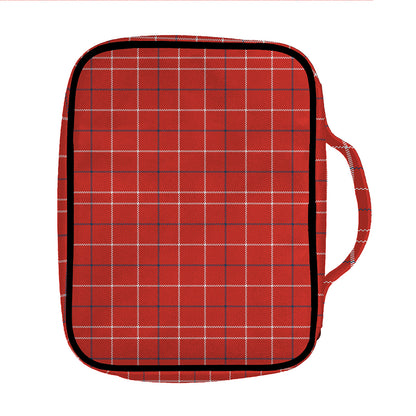 Red Tattersall Pattern Print Front Pocket Bible Bag