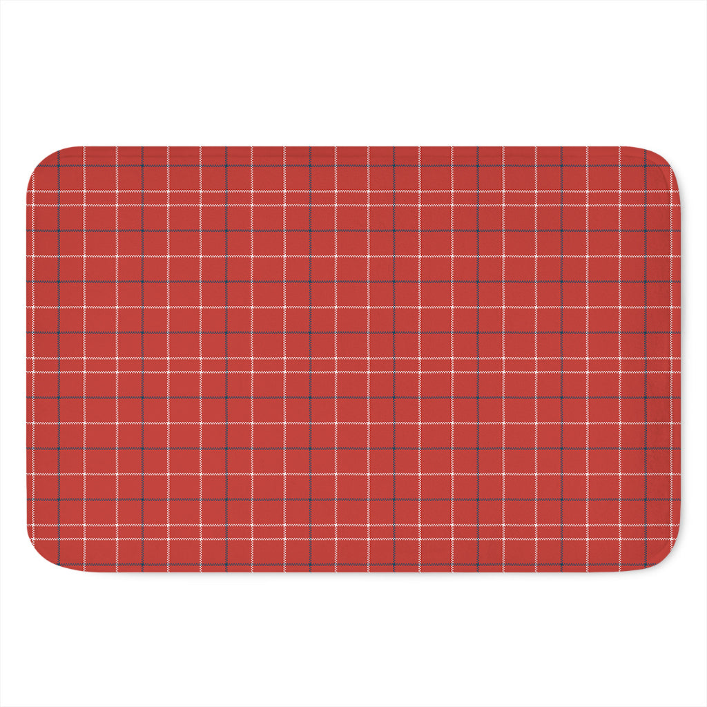 Red Tattersall Pattern Print Indoor Door Mat