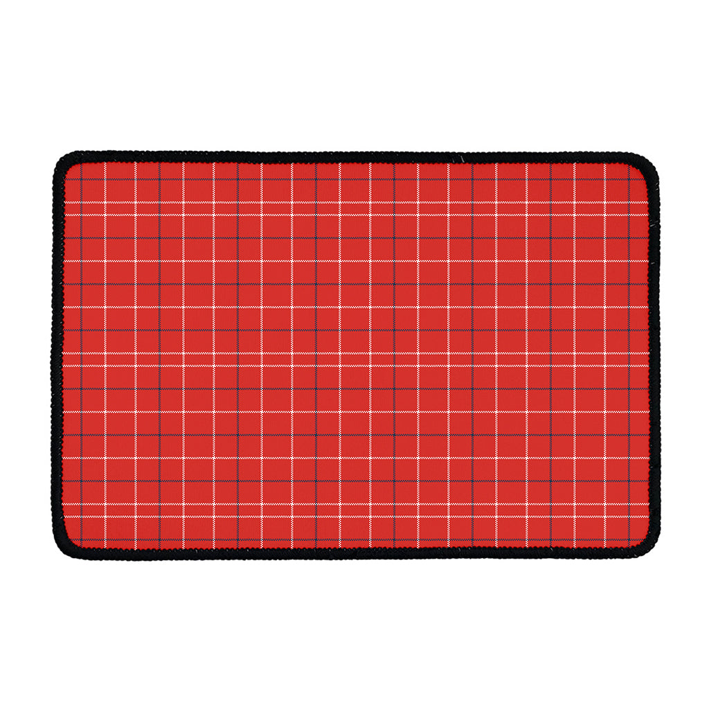 Red Tattersall Pattern Print Kitchen Mat
