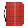Red Tattersall Pattern Print Leather Bible Cover