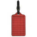 Red Tattersall Pattern Print Luggage Tag