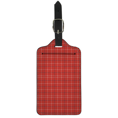 Red Tattersall Pattern Print Luggage Tag