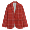 Red Tattersall Pattern Print Men's Blazer