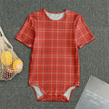 Red Tattersall Pattern Print Men's Bodysuit