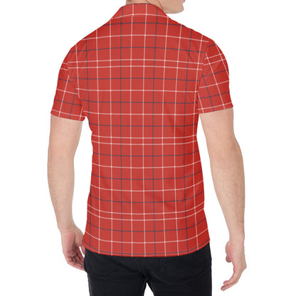 Red Tattersall Pattern Print Men's Shirt
