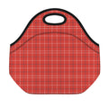 Red Tattersall Pattern Print Neoprene Lunch Bag