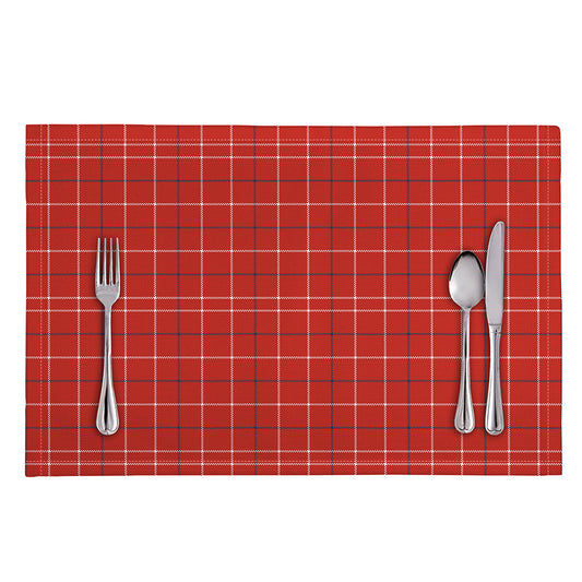 Red Tattersall Pattern Print Placemat