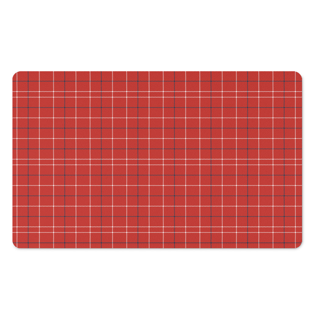 Red Tattersall Pattern Print Polyester Doormat