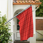 Red Tattersall Pattern Print Polyester Flag