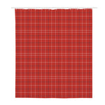 Red Tattersall Pattern Print Polyester Shower Curtain