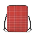 Red Tattersall Pattern Print Rectangular Crossbody Bag