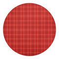 Red Tattersall Pattern Print Round Blanket