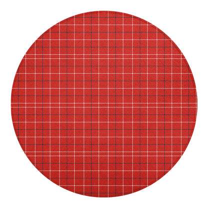 Red Tattersall Pattern Print Round Blanket