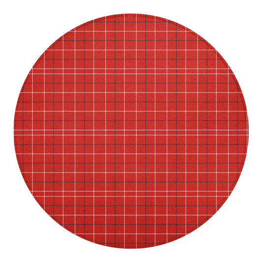 Red Tattersall Pattern Print Round Blanket