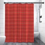 Red Tattersall Pattern Print Shower Curtain