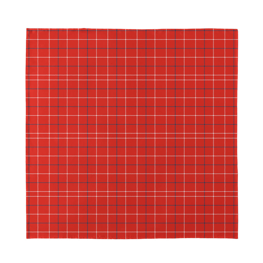 Red Tattersall Pattern Print Silk Bandana