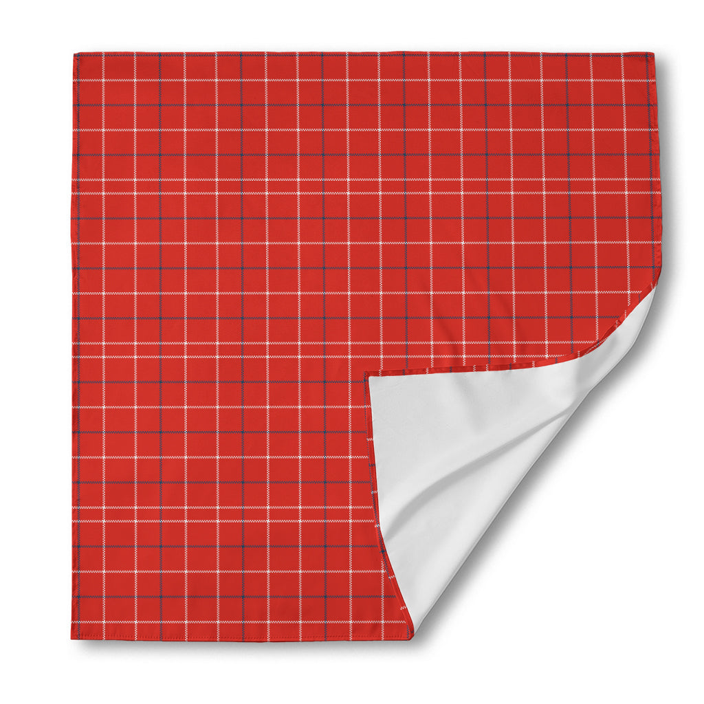 Red Tattersall Pattern Print Silk Bandana