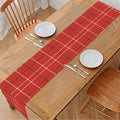 Red Tattersall Pattern Print Table Runner