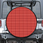 Red Tattersall Pattern Print Tire Cover
