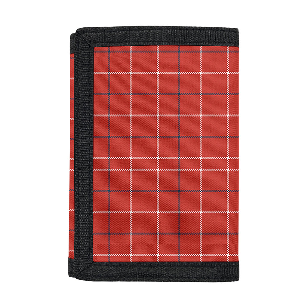 Red Tattersall Pattern Print Trifold Wallet