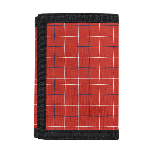 Red Tattersall Pattern Print Trifold Wallet