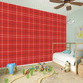 Red Tattersall Pattern Print Wall Sticker
