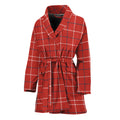 Red Tattersall Pattern Print Women's Bathrobe