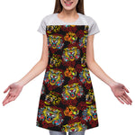 Red Tiger Tattoo Pattern Print Adjustable Apron