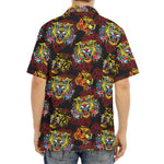 Red Tiger Tattoo Pattern Print Aloha Shirt