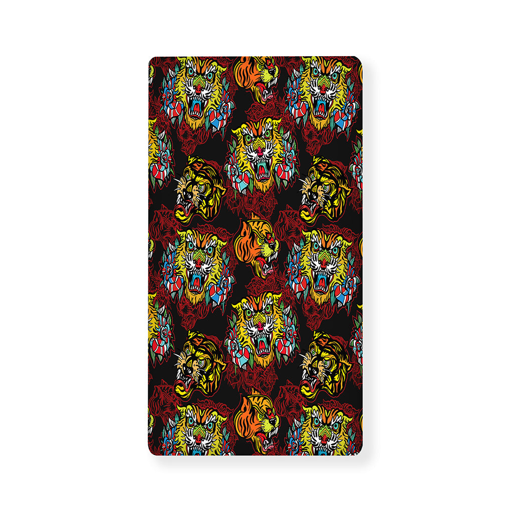 Red Tiger Tattoo Pattern Print Baby Crib Sheet
