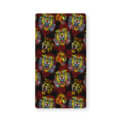 Red Tiger Tattoo Pattern Print Baby Crib Sheet