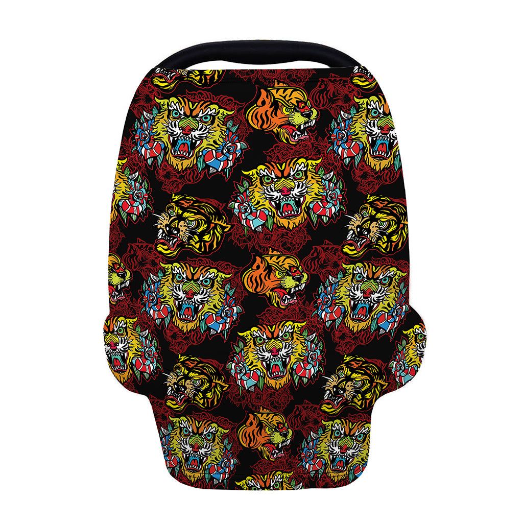 Red Tiger Tattoo Pattern Print Baby Seat Cover
